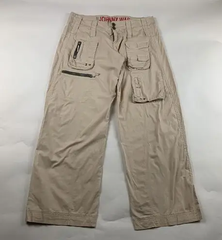 Johnny Was Tan Lightweight Poplin Wide Leg Cargo Pant 6