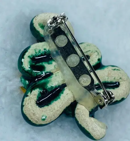 Ceramic Swirl Christmas Tree Jewelry Pin Brooch MCM Kitsch Multicolor Decoration