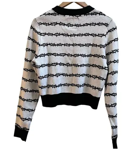 Lurking Class by Sketchy Tank Thorns White & Black Crop Knit Sweater Size XS Multiple