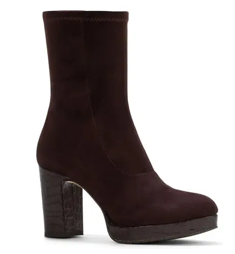 Donald Pliner Brown Zari Crepe Heeled Bootie Size 10M