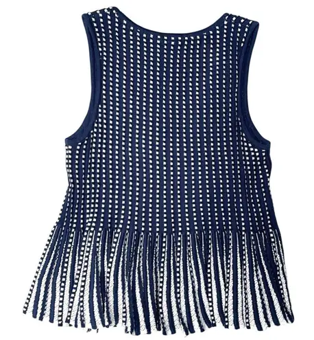 Anthropologie Moth Ostinato Peplum Sweater Tank Medium Blue