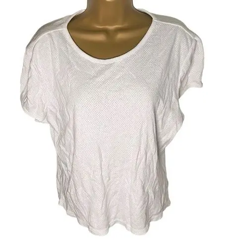 High Sierra Mesh Crop Tee Boxy Fit Athletic White XL