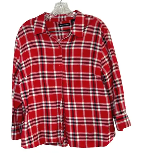 Good Clothes Red Plaid Button Down Long Sleeve Shirt Womens XL Cotton western