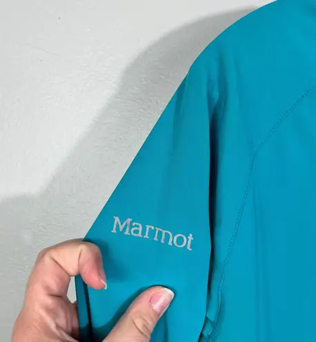 Marmot Women's Aqua Blue Neon Orange Half Zip Pullover Athletic Sweatshirt Large