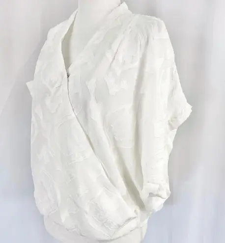 Bishop and Young New Textured Wrap Blouse Jayne Cross Front Top White