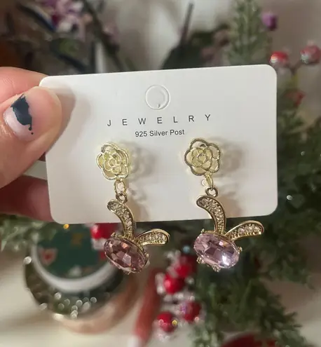 PURPLE GLITTER FLAKE BUNNY EARRINGS Multiple