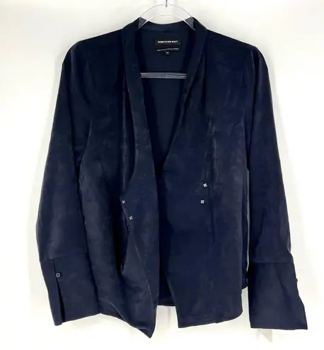 Something Navy Long Sleeve Wrap Front V-Neck Blouse Night Navy XS NWT