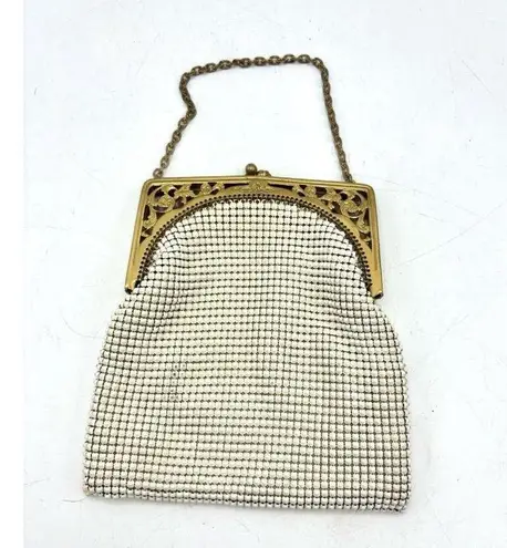 Whiting & Davis Vintage White Mesh Purse ~ Made in USA