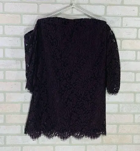 Cupcakes and Cashmere Adalira Off The Shoulder Lace Dress in Aubergine Size 2