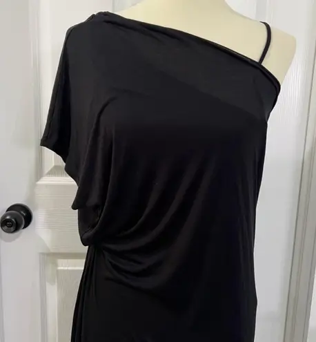 Lush Clothing Lush Black Draped One Shoulder Dress Size Small Asymmetrical