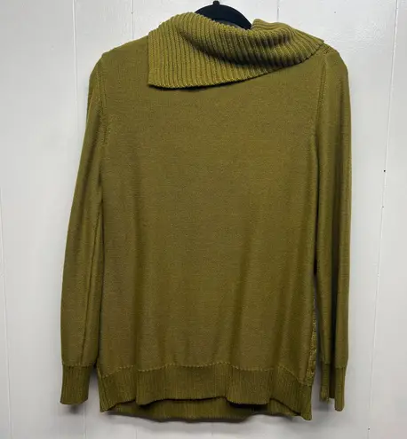 Coldwater Creek Olive Green Women's Pullover Knit Sweater Size Medium Cowl Neck