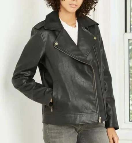 Universal Threads Universal Thread Black Faux Leather Jacket Size Small