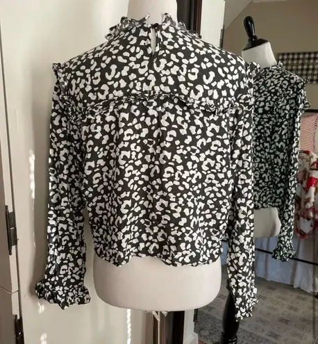 Lost Stock Large Green Leopard Blouse