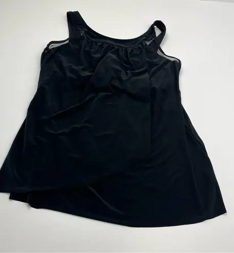 MiracleSuit Illusionist Ursula Tankini Top Womens Size 12 Black *FLAWED TOP ONLY