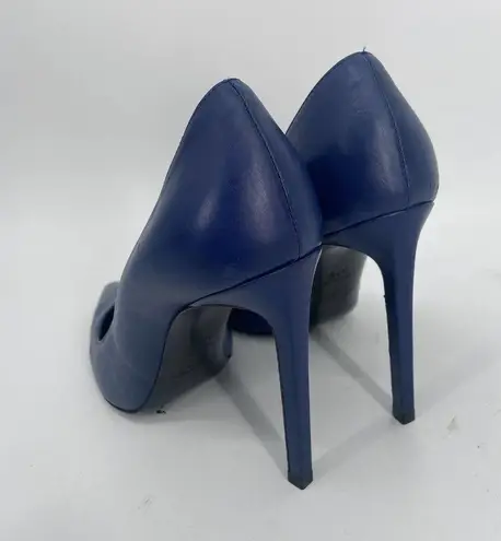 Saint Laurent Paris Pointed Toe Calfskin Pump Navy Blue