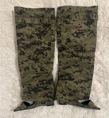 AZALEA WANG MARIETTA FOLD OVER OPEN TOE SANDAL BOOT IN CAMO