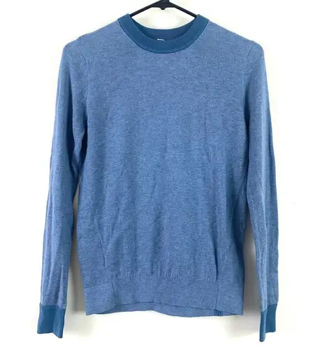 Lululemon  Silk-Blend Crewneck Pullover Sweater Heathered Soft Denim Size 2