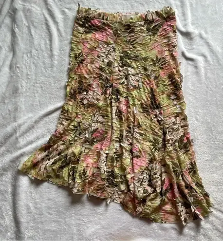 90s Y2K Vintage Shredded Mesh Paper Doll Fairycore Midi Skirt Small