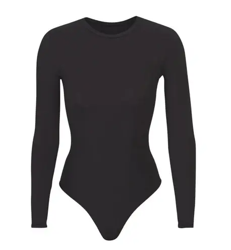 SKIMS LONG SLEEVE CREW NECK BODYSUIT Black Size S New Without Tags