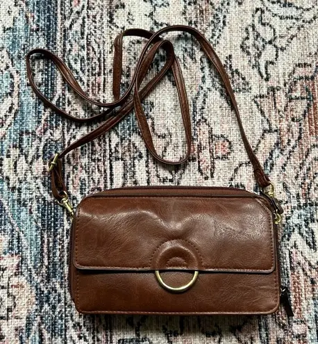 Bueno Brown Faux Leather Crossbody Bag Shoulder Purse