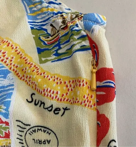 Vtg Weekend Traffic Sleeveless Top Beach Island Hula Girl Floral Stretch Sz M Size M