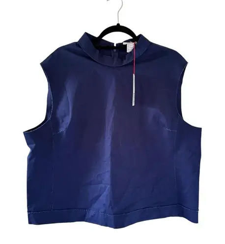 Frances Valentine NEW Navy Colette Shell Tank Top Blue Size 1X