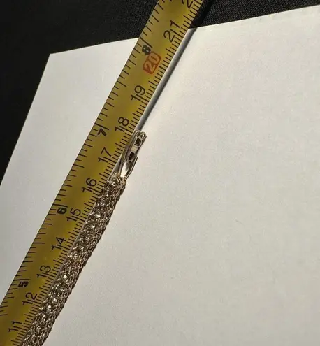 Women’s Gold Tone Rope Chain Clear Rhinestone Tennis Bracelet 7 1/8 Inch