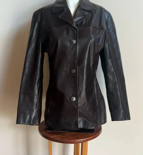 Hand Crafted Brown Leather Jacket Timeless Style Size M