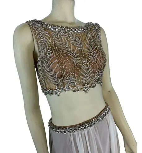 Terani Couture PROM 1611P1018 White & Nude size 6