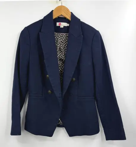 Boden Navy Blue Double Breasted Blazer with Anchor Button Detail Size 6