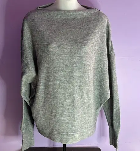 We The Free  Gray Boat Neck Long Sleeve Top Size Medium