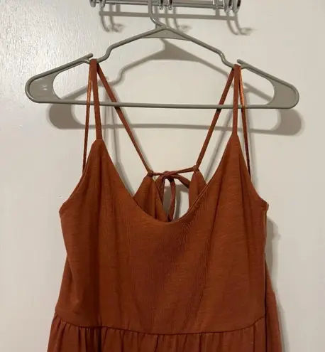 Old Navy NWT  rust red tiered skirt spaghetti strap maxi dress thumbnail 1