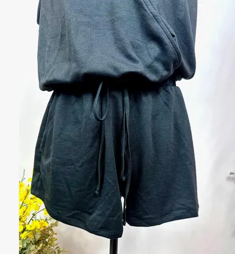 LBLC the Label Lauren Romper Drawstring Waist Pockets Black M Size M - Image 11