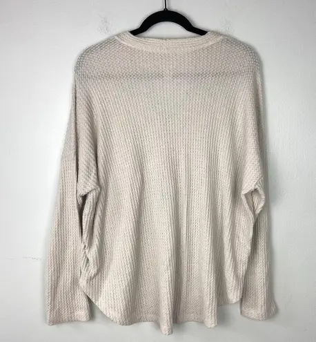 American Eagle Soft & Sexy Waffle Henley Shirt Long Sleeve Oversized Size Large