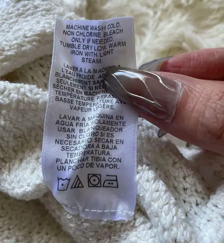 Velvet By Graham And Spencer Poncho Butterfly Sleeve Knit Pullover Cream M