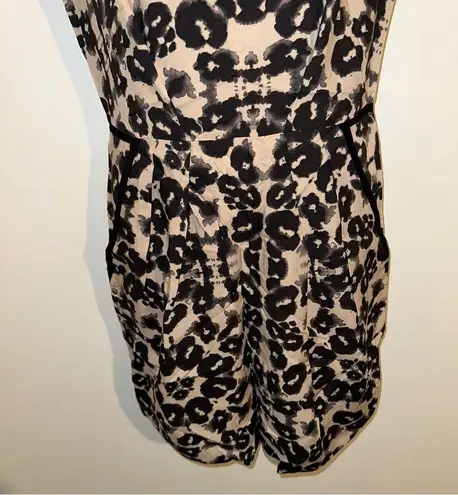 Rebecca Taylor Silk LEOPARD BLOCK Mini Dress color black & cream Size US4 new