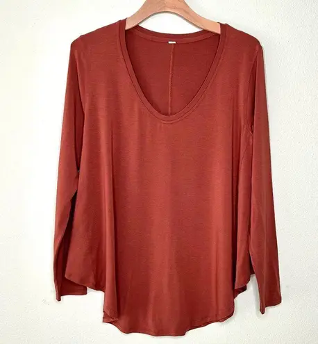 Lululemon  Up For Down Time Long Sleeve Shirt in Terracotta Rust Size XL