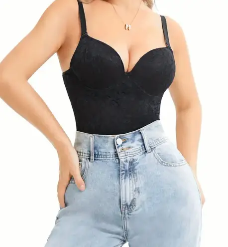 Lace tank top shaping corset cami top tee T