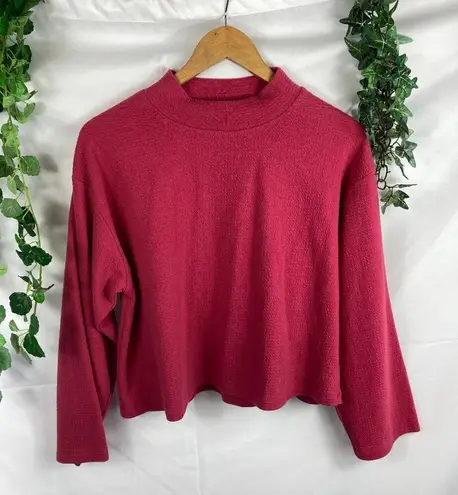 june & hudsen textured high neck sweater M Pink Size M