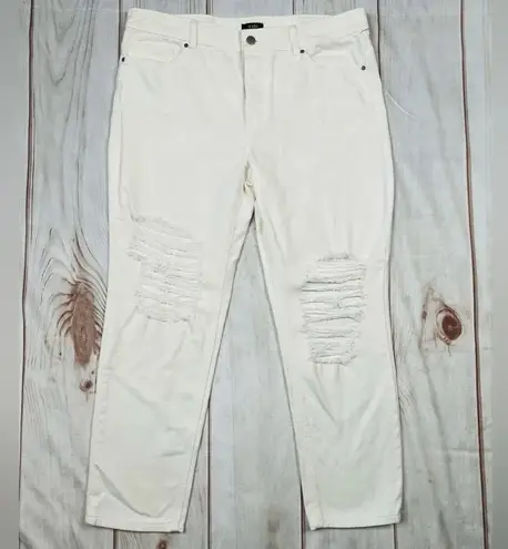AFRM White Straight Leg High Rise Distressed Button Fly Jeans NEW Size 30