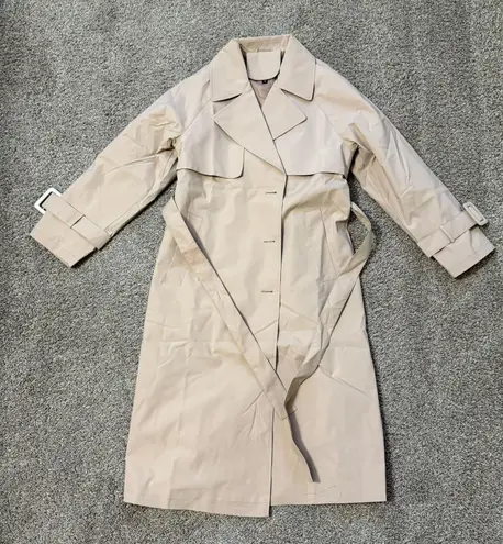 Belted Trench Coat Long Sleeve Coat parka raglan sleeve Rain coat cardigan blaze Tan