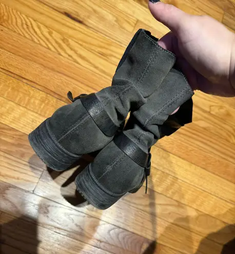 Remonte Rieker Erin 82 Waterproof Suede Rubber sole winter snow biker combat Black Size 9