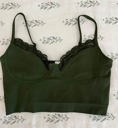 Aerie Olive Green Lace Bralette