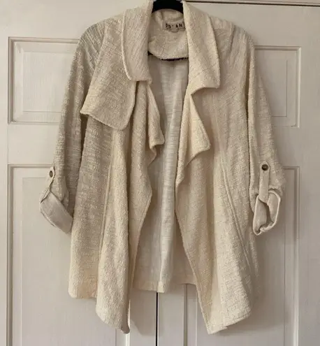 Anthropologie  Cream Dolan Left Coast Gwyneth Jacket Size Large Boucle Tweed