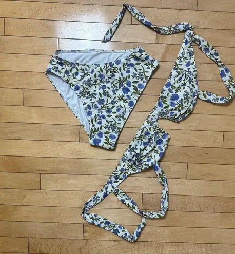 Cupshe Soulful Spring Square Neck Bandeau Top & Bottoms Set Size Medium FLoral