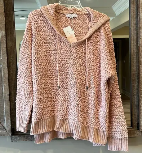 Chunky Peachy Pink Pullover Popcorn Hoodie Sweater Womens Large Hoodie