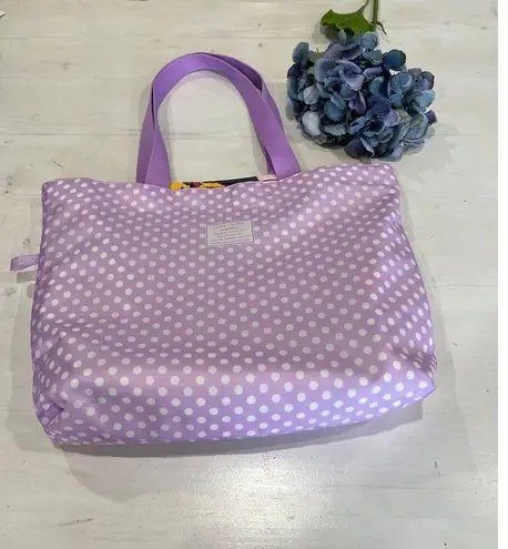 Estée Lauder Cute Lavender Polka Dot Tote Bag Large Casual Shopping Beach Bag