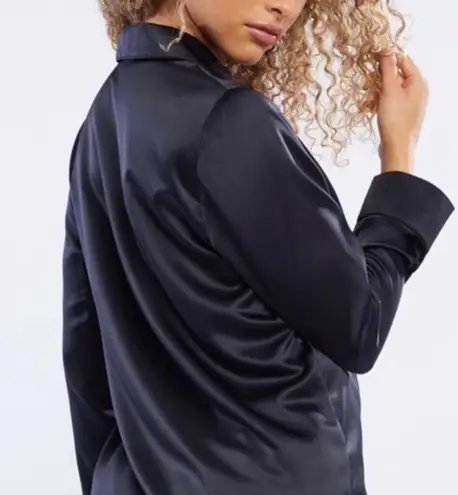 Savage x Fenty SATIN PAJAMA TOP - Black Caviar - Small