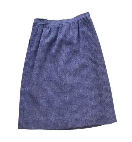 Pendleton Vintage Tweed Wool Suit Jacket Blazer Skirt Womens Size 6 Purple Lined