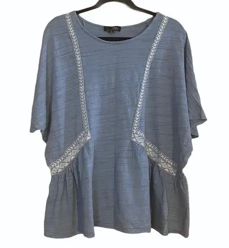 Suzanne Betro Blue Top Size 1X